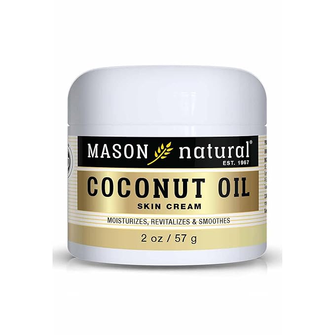 MASON NATURAL Coconut Oil Beauty Cream, Hydrating Moisturizer With Collagen for Smooth & Firm Skin, 2 oz