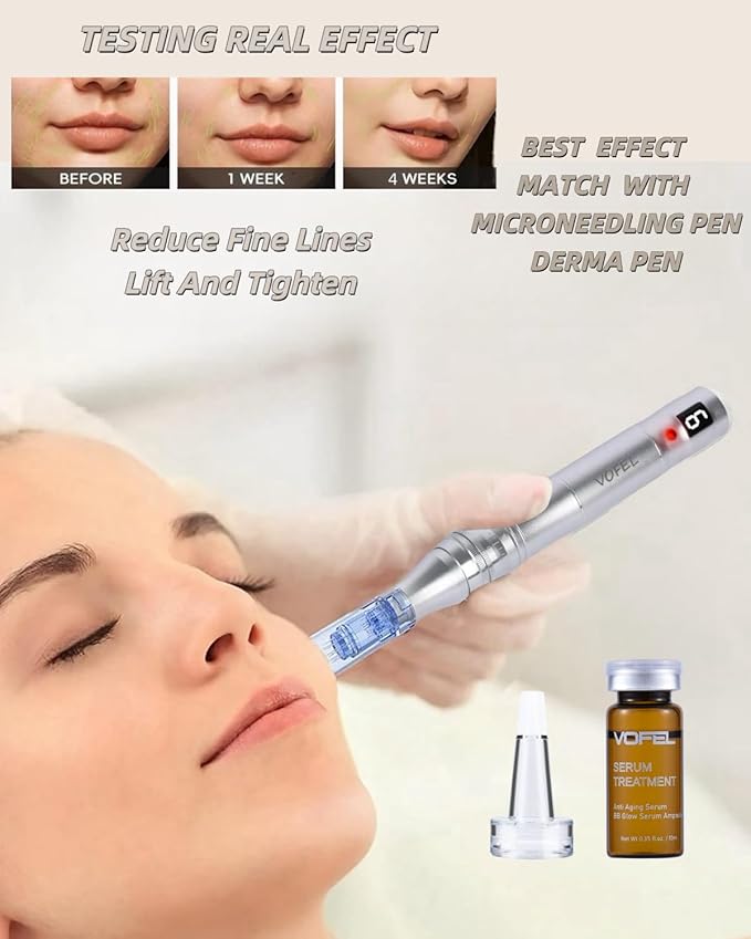Anti Aging Serum with Hyaluronic Acid for Microneedling Serum Ampoules for Face 0.35 oz 4 Vials