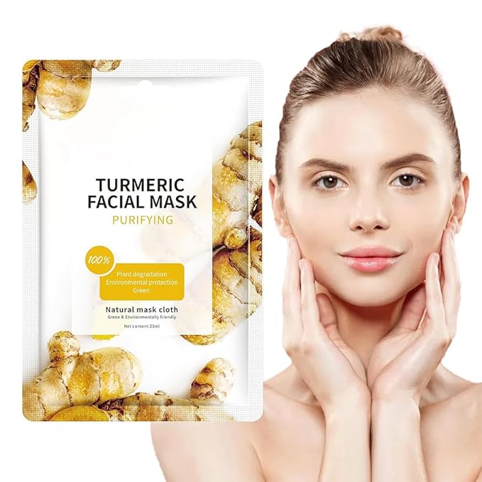 Facial Masks Skincare for Women, Turmeric Hydrating Face Sheet Masks,Moisturizing Face Mask Suitable for All the Skin,Dry Skin,Face Spa Mask 10 Sheets