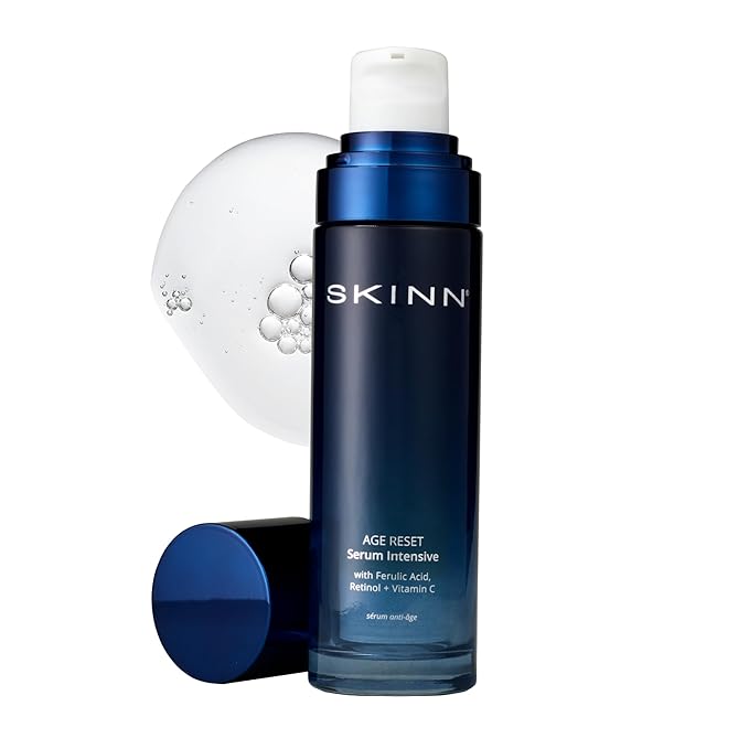 SKINN Deep Wrinkle Facial Serum, Intensive Age Reset - Anti Wrinkle Repair Skincare for Face - Hydrating & Plumping Anti Aging Serum Reduces Fine Lines - Ferulic Acid, Retinol & Vitamin C