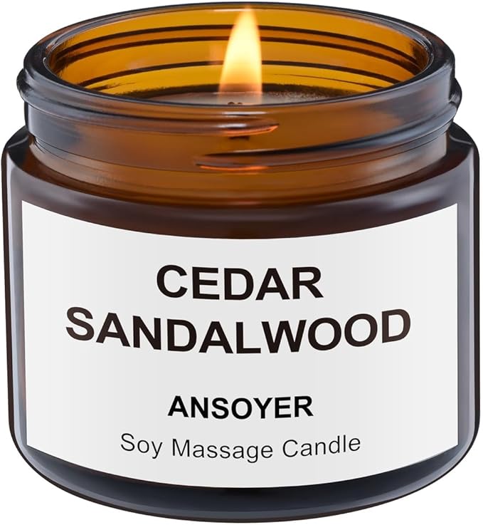 Mini Massage Candle for Body Oil - Portable Warm Oil Candle for Dry Skin Relief & Relaxation, Scented Candles for Women Self Care, Stocking Stuffer Gift - 1.77OZ