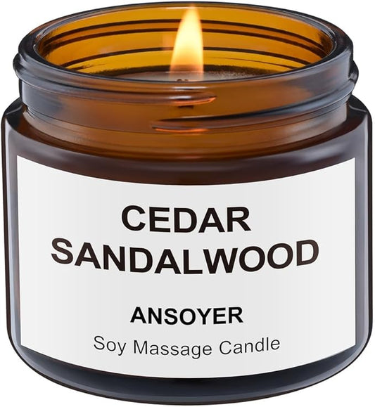 Mini Massage Candle for Body Oil - Portable Warm Oil Candle for Dry Skin Relief & Relaxation, Scented Candles for Women Self Care, Stocking Stuffer Gift - 1.77OZ