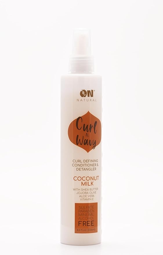 ON Natural Premium Oil Free Curl N Wavy Curl Defining Conditioner & Detangler, Coconut Milk 8 oz