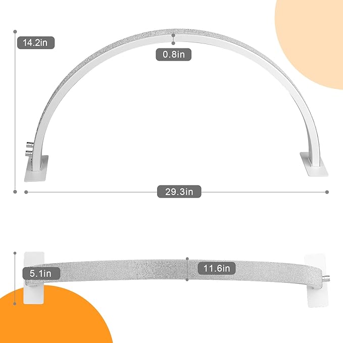 IMENE Half Moon Light for Nail Desk, 29in Nails Desk Lamp, 3000-6000k Moon Lamps Perfect LED Manicure, Lash Light for Table (White Rhinestone)