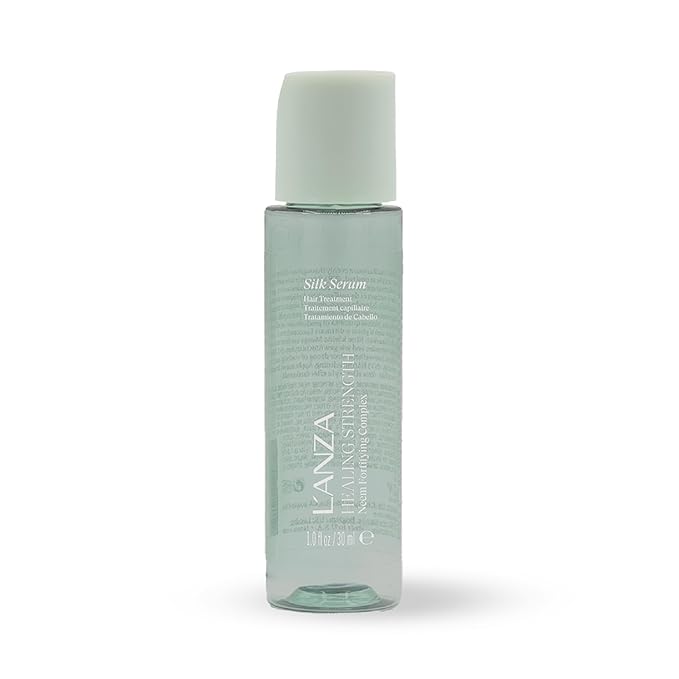 L'ANZA Healing Strength Silk Serum Strengthening Hair Treatment, Repairs Damage, UV & Heat Protection, Smooths Split Ends, Glossy Shine, Anti Humidity & Frizz, Color Safe, Sulfate Free, New Bottle