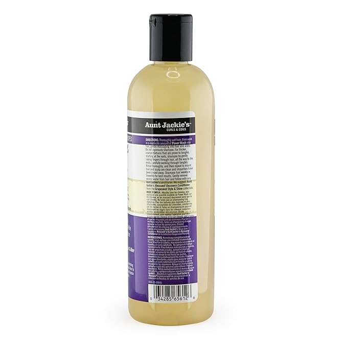 Aunt Jackie's Grapeseed Style and Shine Recipes Power Wash Intense Moisture Clarifying Hair Shampoo, 12oz.