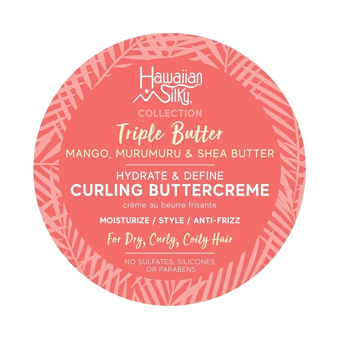 Hawaiian Silky Mango Murumuru & Shea Butter Curling Creme, 12 fl oz for Frizz-Free Curls with Hydration & Define