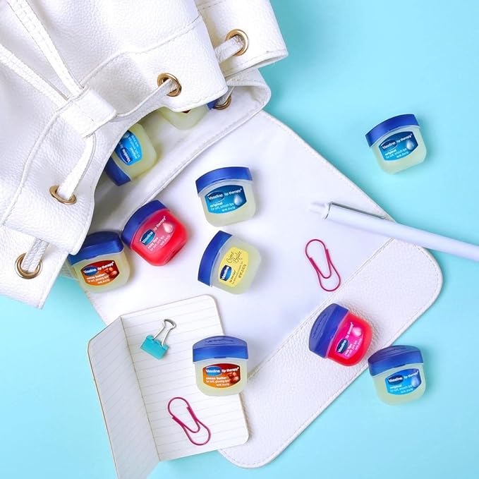 Vaseline Lip Therapy Original Mini Counter Display 2-Packs (6 Jars) – Bulk Lip Balm, Moisturizer for Soft, Smooth & Glossy Lips, 0.25 Oz Ea