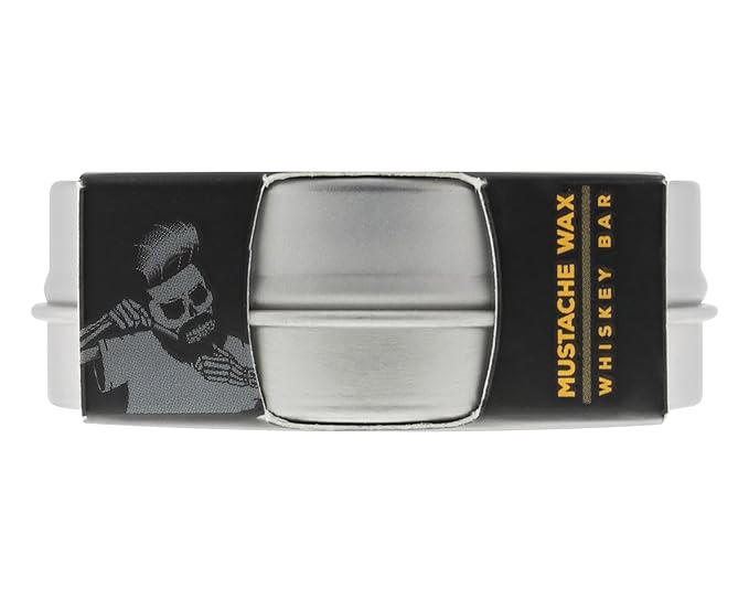 Suavecito Whiskey Bar Mustache Wax 1.5 oz - Control & Style Your Mustache With All Day Hold, Portable Travel Size Tin Can, Moisturize & Style, Facial Grooming With A Masculine Scent