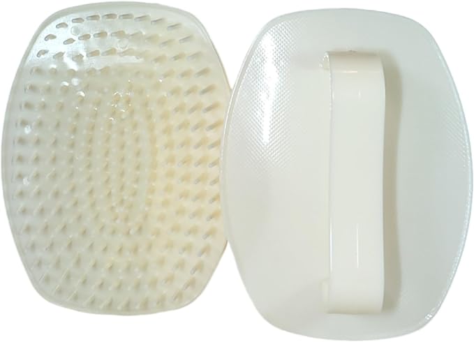 Detangler Hair Brush with Firm Bristles (4×3 in) – Dry & Wet Shampoo and Conditioner Scalp Massager for Deep Cleansing, Exfoliating & Dandruff Control. Multi-Use for Hair, Beard & Scalp (2PC Beige)
