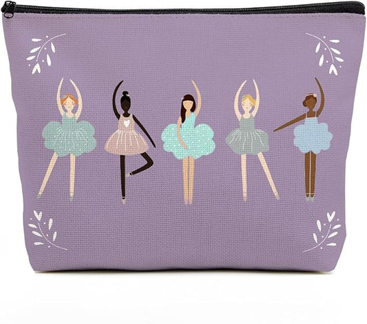 fkovcdy Dance Bag, Ballerina Makeup Bag, Ballet Cute Small Cosmetic Bag, Purple