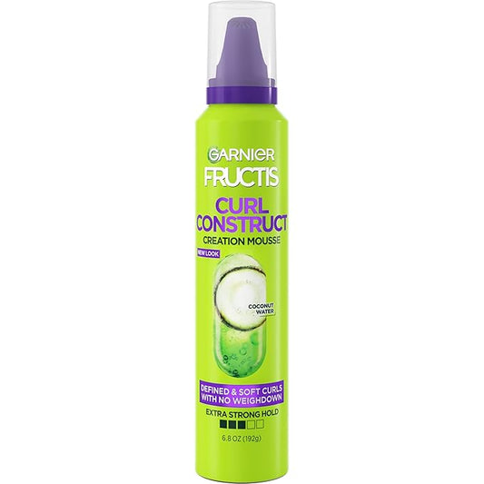 Garnier Fructis Style Curl Construct Creation Mousse, 6.8 Oz, 1 Count (Packaging May Vary)