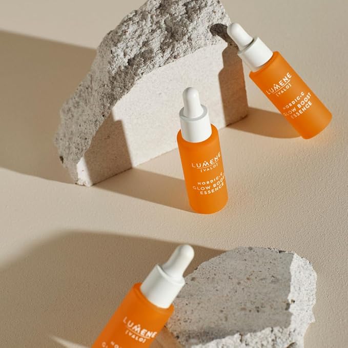 Lumene Nordic-C [Valo] Glow Boost Essence Serum for Face, Glow Up Vitamin C Serum with Hyaluronic Acid and Antioxidants, Enhancing Skin Hydration, 1 fl oz