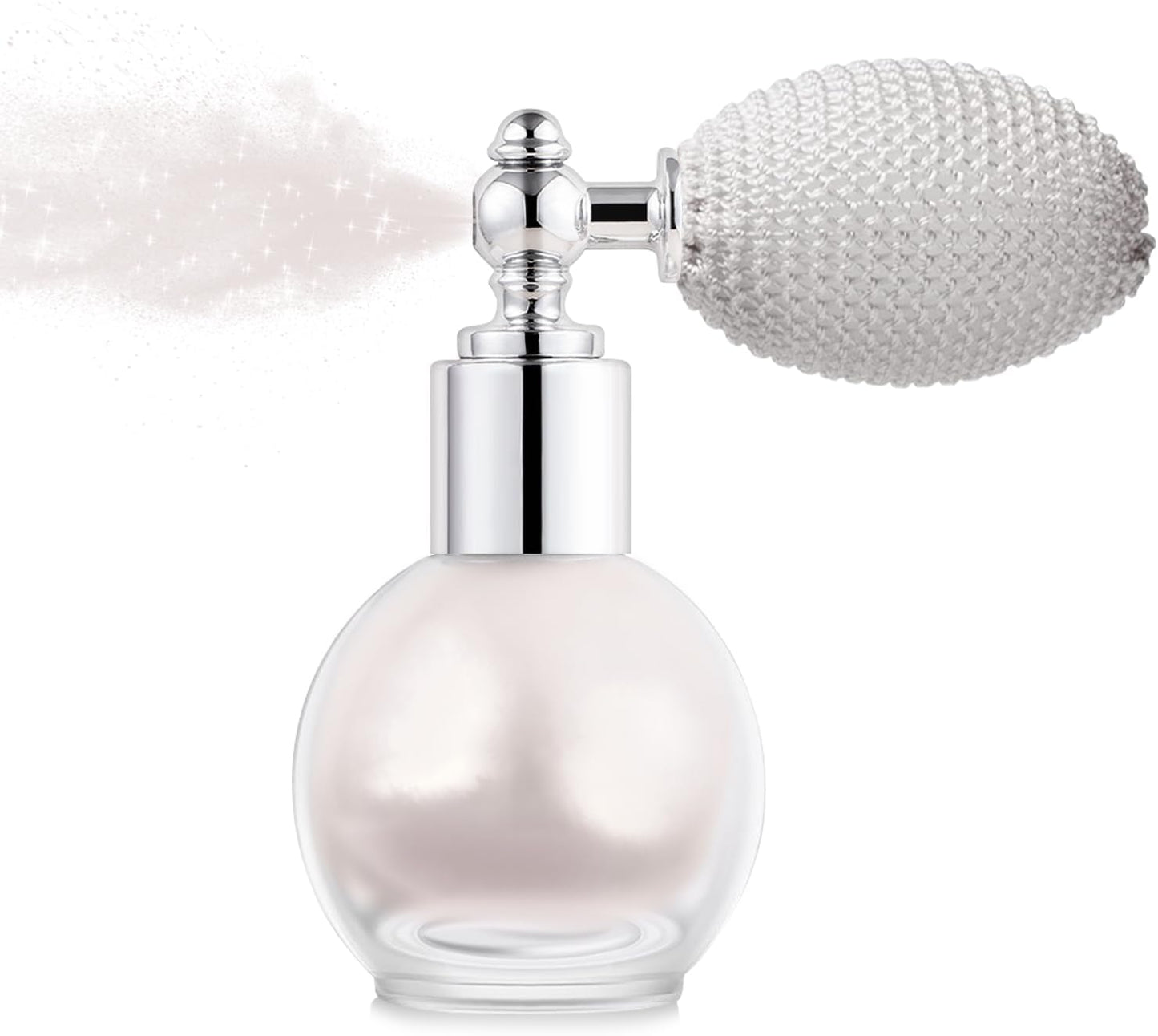 Hair and Body Glitter Spray, Holographic Glitter Highlighter Powder, Face Body Clothes Shiny Glitter, Loose Shimmer Hairspray Festival Rave Prom Accessories (Peal White)