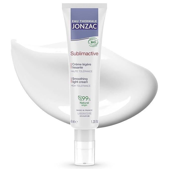 JONZAC Eau Thermale Sublimactive Organic Anti-Aging Smoothing Light Cream for Women - Firms and Smooths Skin - Light Texture - Natural Skin Care - Safe for Sensitive Skin - 1.35 fl oz