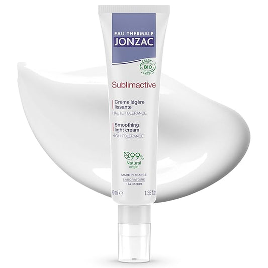 JONZAC Eau Thermale Sublimactive Organic Anti-Aging Smoothing Light Cream for Women - Firms and Smooths Skin - Light Texture - Natural Skin Care - Safe for Sensitive Skin - 1.35 fl oz