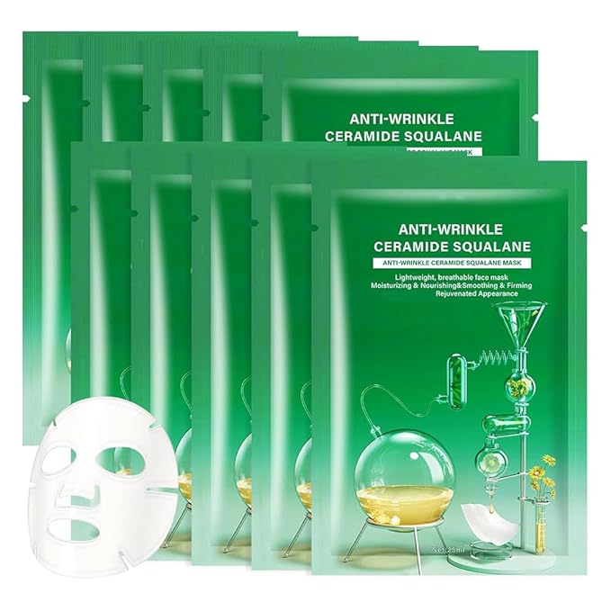 Facial Masks Skincare for Women,Squalan Hydrating Face Sheet Masks,Moisturizing Face Mask Suitable for All the Skin,Dry Skin,Face Spa Mask 10 Sheets