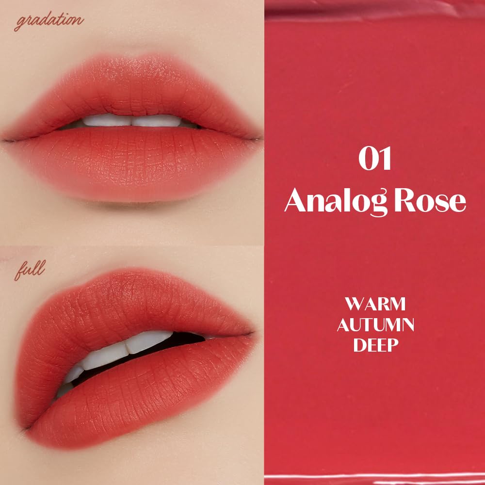 ETUDE Fixing Tint #01 Analog Rose (4g) | Long Lasting High Pigmented Liquid Lipstick | Waterproof Lightweight Matte Finish Lip Stain | Full Coverage | Korean Makeup, Kbeauty