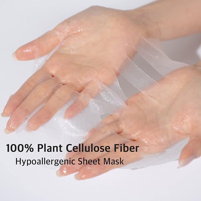 BOM COSMETICS Honey & Milk Vitamin Mask 10ea 0.84 oz Deep Hydration, Sensitive Skin Friendly Hypoallergenic Sheet Mask With Honey & Milk Extract & 13 Vitamins, Korean Skincare Face Mask