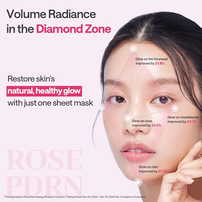 Mediheal Rose PDRN Essential Sheet Mask 10 pcs. 99% Pure White Rose PDRN & Hyaluronic Acid for hydrating, firming, and enhancing moisture barrier, skin firmness, and glow. Vegan formula