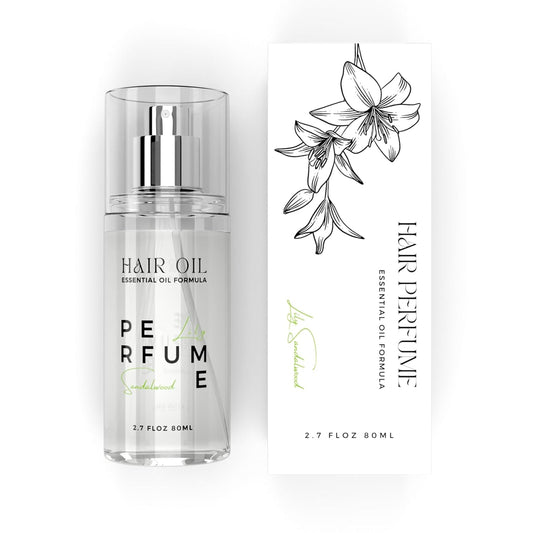 Hair Perfume Oil for Women (Lily Sandalwood), Argan Oil Heat Protection Spray for Dry, Damaged, Firzzy Hair Care, Long Lasting Fragrance Mist with Keratin & Elastin for Nourish & Smooth 2.7 fl oz - Glowelle