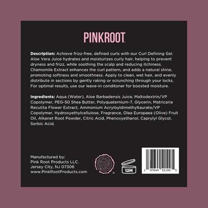 Curl Defining Gel for Curly, Wavy, and Kinky Hair - with Aloe Vera and Chamomile Extract (16 Oz)