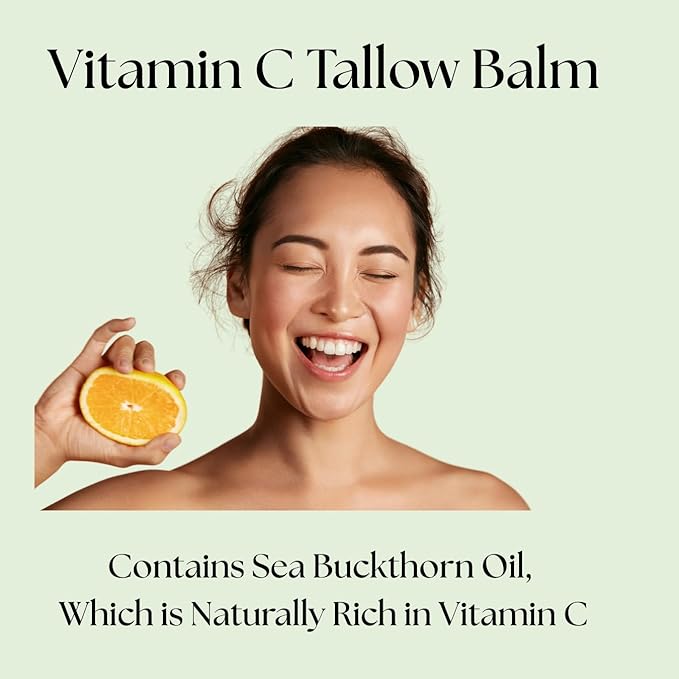 Aspen Kay Naturals Handmade 100% Grass Fed Beef Tallow Balm for Skin Care, Organic Turmeric Moisturizer + Vitamin C (Turmeric Vanilla) Organic Body Butter - 2 fl. oz. Made in USA