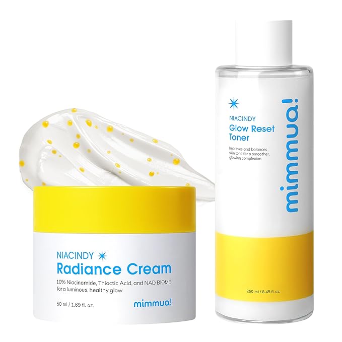 Radiance Balance Duo Set | Glow Reset Toner + NIACINDY Capsule Cream | Korean Clinical Skincare with NAD Biome, Niacinamide & Thioctic Acid | Tone-Refining, Repairing & Hydrating Routine