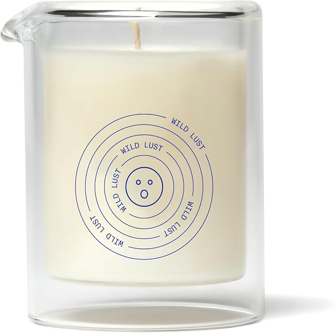 Dame Products Massage Oil Candle - Plant Based Skin & Body Candle for Sensual Massage, Moisturizing & Relaxing Aromatherapy Candle with Kava Kava - Skin Safe - Wild Lust Scent