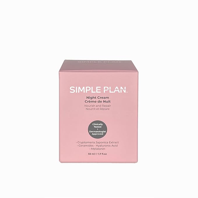 SIMPLE PLAN Night Cream – Restorative Hydrating Face Cream with Ceramides & Hyaluronic Acid | Anti-Aging Night Moisturizer for Face | Nourishing Facial Moisturizer for Women & Men – 50ml