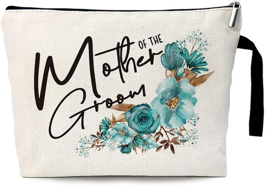 ZHANTUONE Mother of the Groom Funny Wedding Cosmetic Bag, for Travel Toiletry Zipper Storage Pouch Makeup Bag, Wedding Party Gifts, Mother of the Groom Gifts, Party Cosmetic Bag