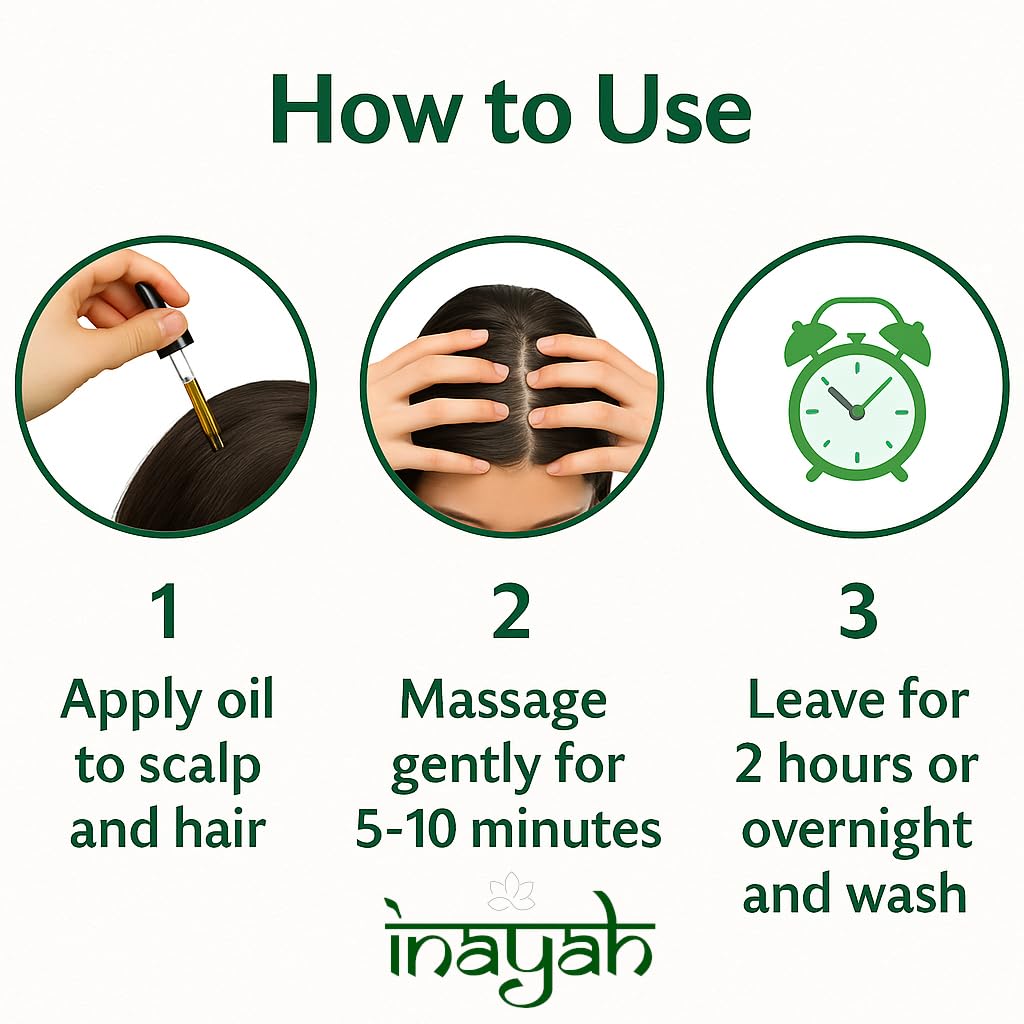 Inayah Ayurvedic Hair Oil for Hair Growth - 200ml | With Coconut Oil, Bhringraj, Amla, Hibiscus & 30+ Natural Herbs | Anti Hair Fall | Hair Regrowth Oil | No Fillers & Paraben Free
