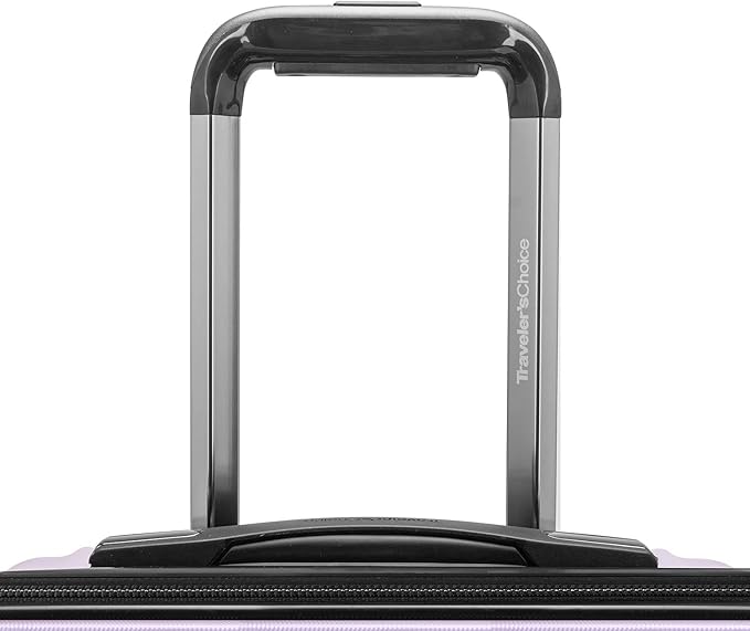 Traveler's Choice Archer Polycarbonate Hardside Spinner Luggage Set, Tie Down Straps,Purple, 3-Piece