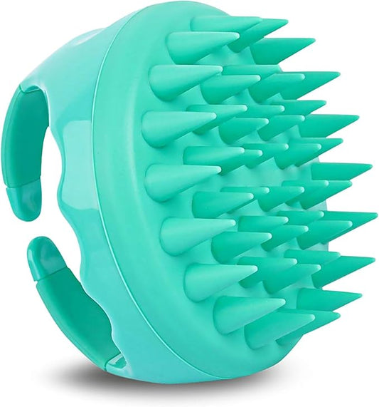 SAVION Scalp Massager Brush Relaxes Scalp and Relieves Itching - Hair Brush Exfoliator for Dandruff Removal - Soft Silicone Head Scrubber for Wet & Dry Strands - for All Hair Types