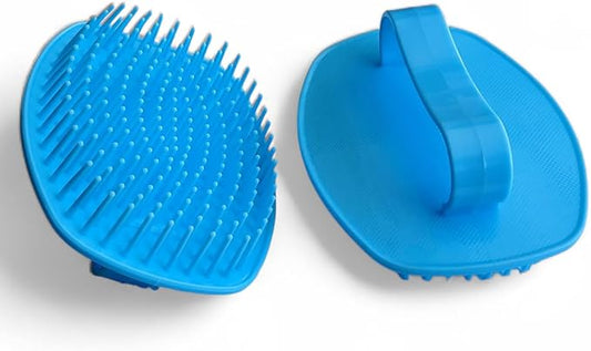 Detangler Hair Brush with Firm Bristles (4×3 in) – Dry & Wet Shampoo and Conditioner Scalp Massager for Deep Cleansing, Exfoliating & Dandruff Control. Multi-Use for Hair, Beard & Scalp (2PC,Blue)