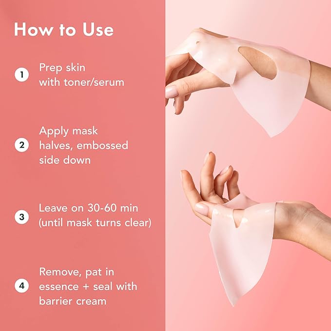 Rael Face Mask – Deep Hydration & Moisturizing Sheet Masks, Daily Skincare, Advanced PM Routine for Glowing Skin, Korean Skin Care (Collagen Salmon PDRN, 4 Count)