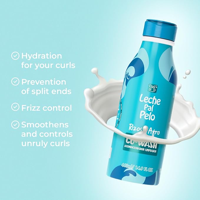 Leche Pal Pelo Curly and Wavy - Co-Wash - Conditioner with Olive Oil, Coconut Oil, Jojoba Oil - Hair Conditioner for Curly, Wavy, Frizzy Hair - 14.9 oz