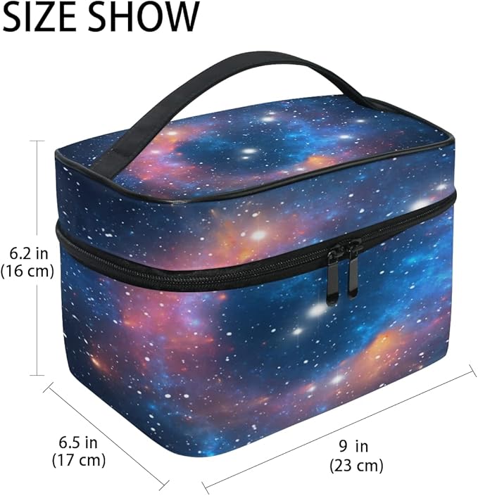 Makeup Bag, Colorful Space Star Nebula Travel Makeup Organizer Bag Cosmetic Cases Toiletry Bags for Girl Women Ladies