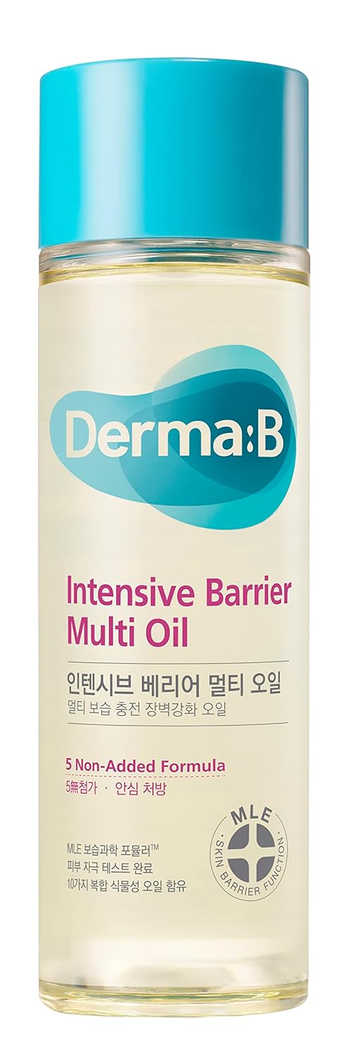 Derma B | Intensive Barrier Multi Body Oil | Moisturizing Non-Sticky Multi-Use Oil After Shower | 10 Botanical Skin Oil for Sensitive Skin | Korean Body Oils for Women & Men | 4.56 fl oz (135ml)