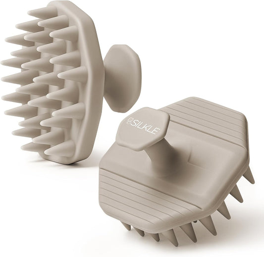 Silicone Scalp Scrubber - Massage Shampoo Brush, Soft Bristles for Hair Growth & Dandruff Removal - Ergonomic Design, Wet & Dry Use, Deep Cleansing Scalp Exfoliator for All Hair Types - Clay