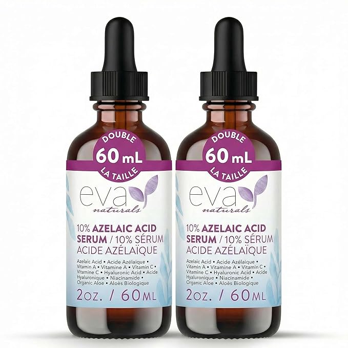 Azelaic Acid 10% Facial Serum – 2 oz (2 Pack) – With Niacinamide and Hyaluronic Acid – Lightweight Face Serum