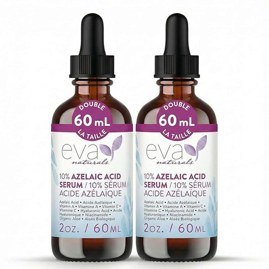 Azelaic Acid 10% Facial Serum – 2 oz (2 Pack) – With Niacinamide and Hyaluronic Acid – Lightweight Face Serum