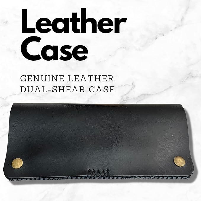 Saki Gold Professional Set of Hair Shears - 6 Inch Set Includes Gold Hair Scissors, Thinning Shears and Razor and Leather Carrying Case