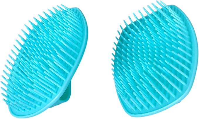 Detangler Hair Brush with Firm Bristles (4×3 in) – Dry & Wet Shampoo and Conditioner Scalp Massager for Deep Cleansing, Exfoliating & Dandruff Control. Multi-Use for Hair, Beard & Scalp (2PC,Green)