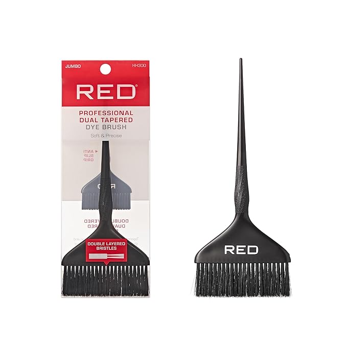 RED by Kiss Professional Dual Tapered Hair Dye Brush, Double Layered Bristles, Non-Slip Spiral Handle, Salon Precision Tool (Jumbo)