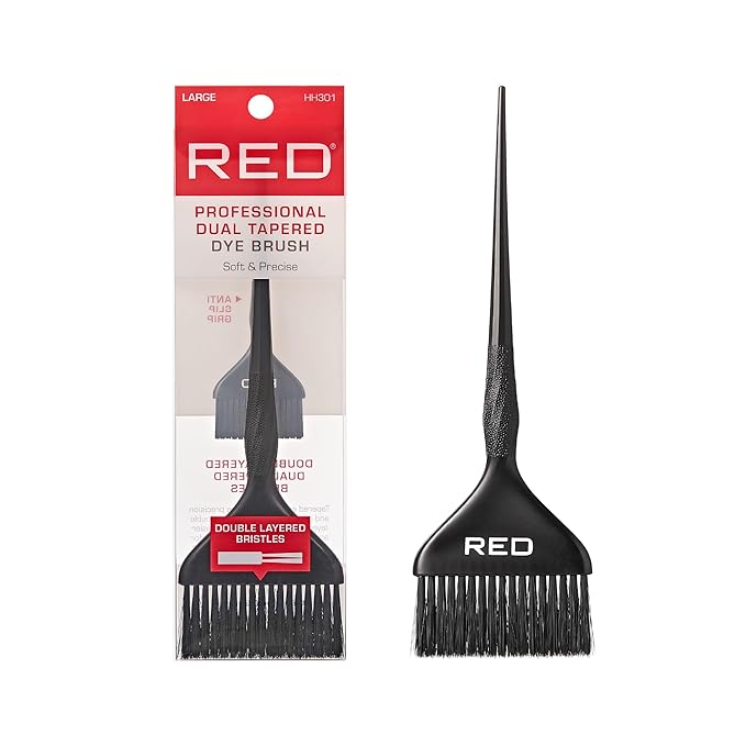 RED by Kiss Professional Dual Tapered Hair Dye Brush, Double Layered Bristles, Non-Slip Spiral Handle, Salon Precision Tool (Large)