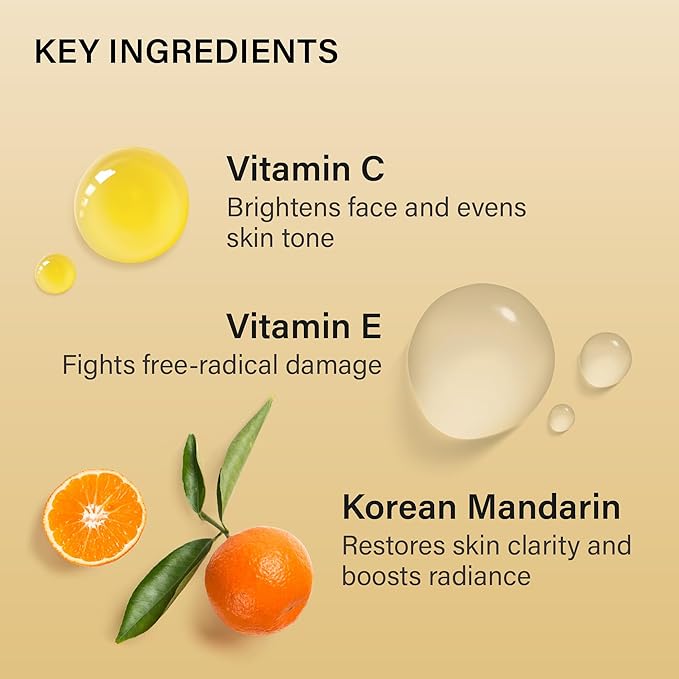 Melixir Mandarin Vitamin CE Hydration Cream, Niacinamide & Panthenol, Vitamin Capsules for Skin Radiance & Uneven Tone, Daily Face Moisturizer for Dry and Dull Skin, Korean Skincare (1.0 fl.oz./30ml)