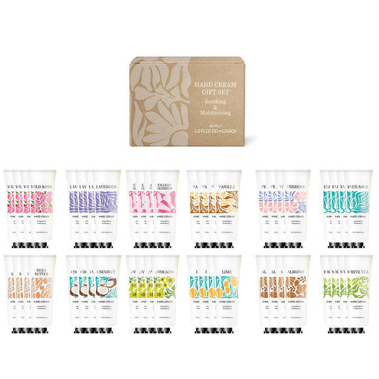 BODY & EARTH # LOVE 48 Pack Hand Cream for Women Gifts Moisturizing Hand Lotion Cream For Dry Hands Bulk Mini Hand Lotion Gift Sets For Mother's Day Valentine's Day Christmas - Glowelle