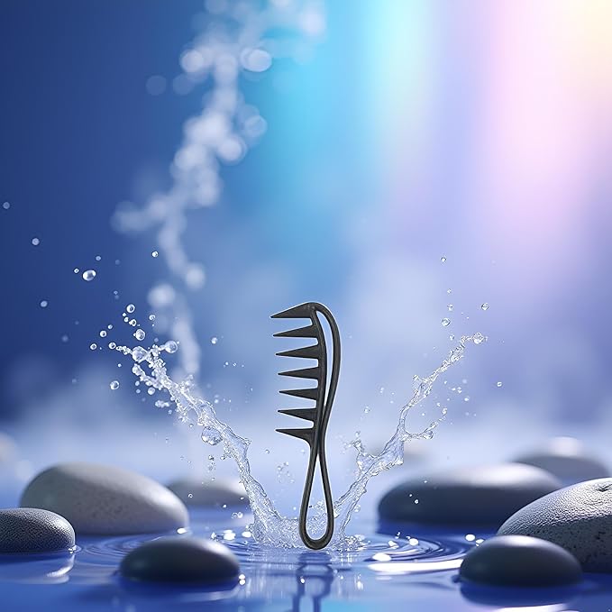Black Large Tooth Detangle Comb Shampoo Wide Teeth Comb Hair Salon Shampoo Unbreakable Styling Tools and Appliances