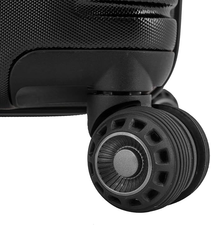 Traveler's Choice Archer Polycarbonate Hardside Spinner Luggage Set,Tie Down Straps, Black, 3-Piece